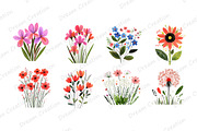 Watercolor Wildflower Clipart, an Illustration by Dream Creation (Thumbnail 6 of 11)