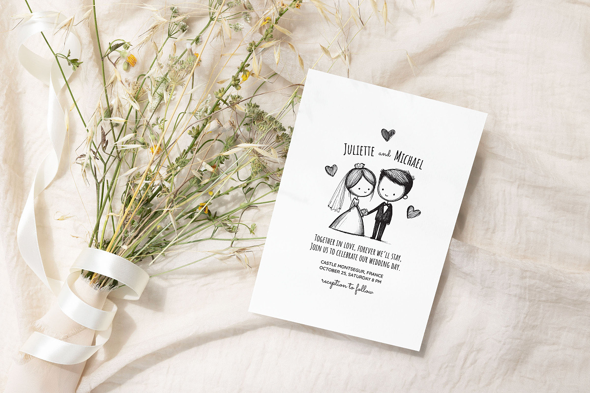 Obsidian - Wedding Invitation Suite, an Invitation Template by CinderHeart Designs (Photo 1 of 10)