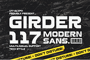 Girder 117 - A Modern Sans Serif, a Sans Serif Font by Marvadesign (Thumbnail 1 of 7)