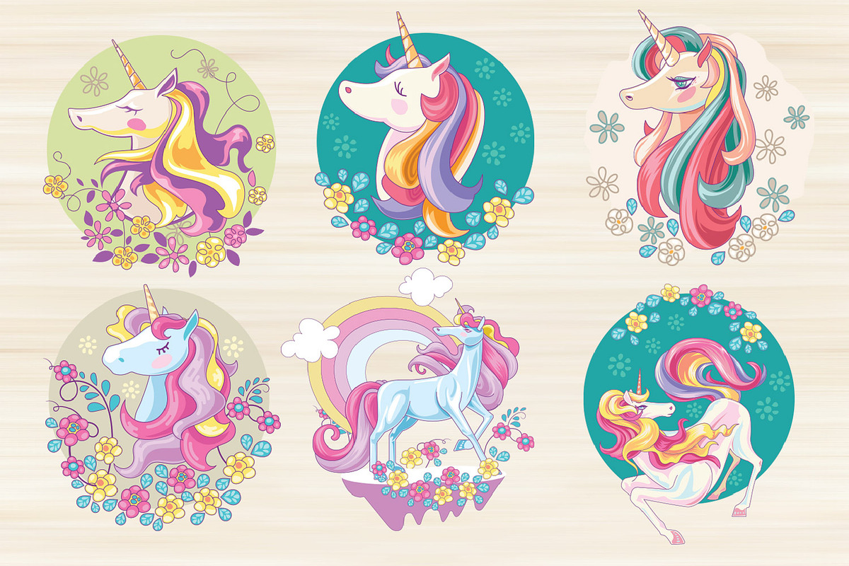 Cute Unicorn Mythical Animal Bundle, an Animal Illustration by defarmerdesign (Photo 3 of 3)