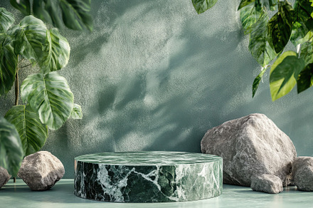 Elegant green pedestal stone podium, a Photo by Iftikhar Alam