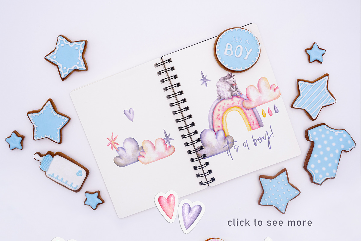 Sweet dreams. Watercolor set., an Animal Illustration by Ola_Vola (Photo 4 of 6)