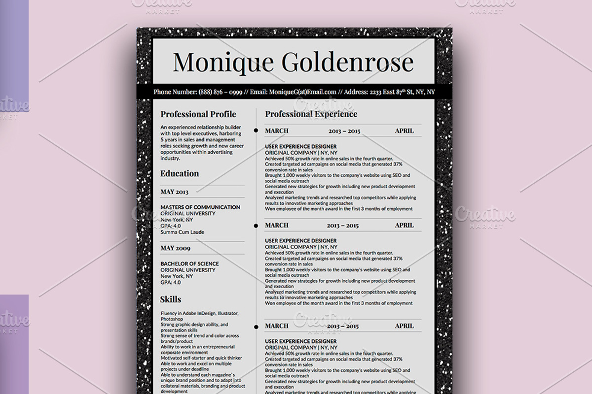 3 Beautiful Resume Designs Bundle, a Resume Template by Stand Out Shop (Photo 3 of 5)