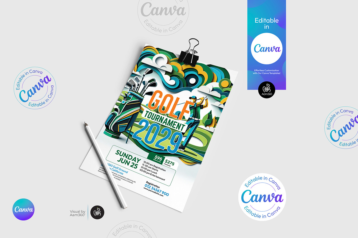 Golf Flyer Template, a Flyer Template by Aam360 (Photo 3 of 3)