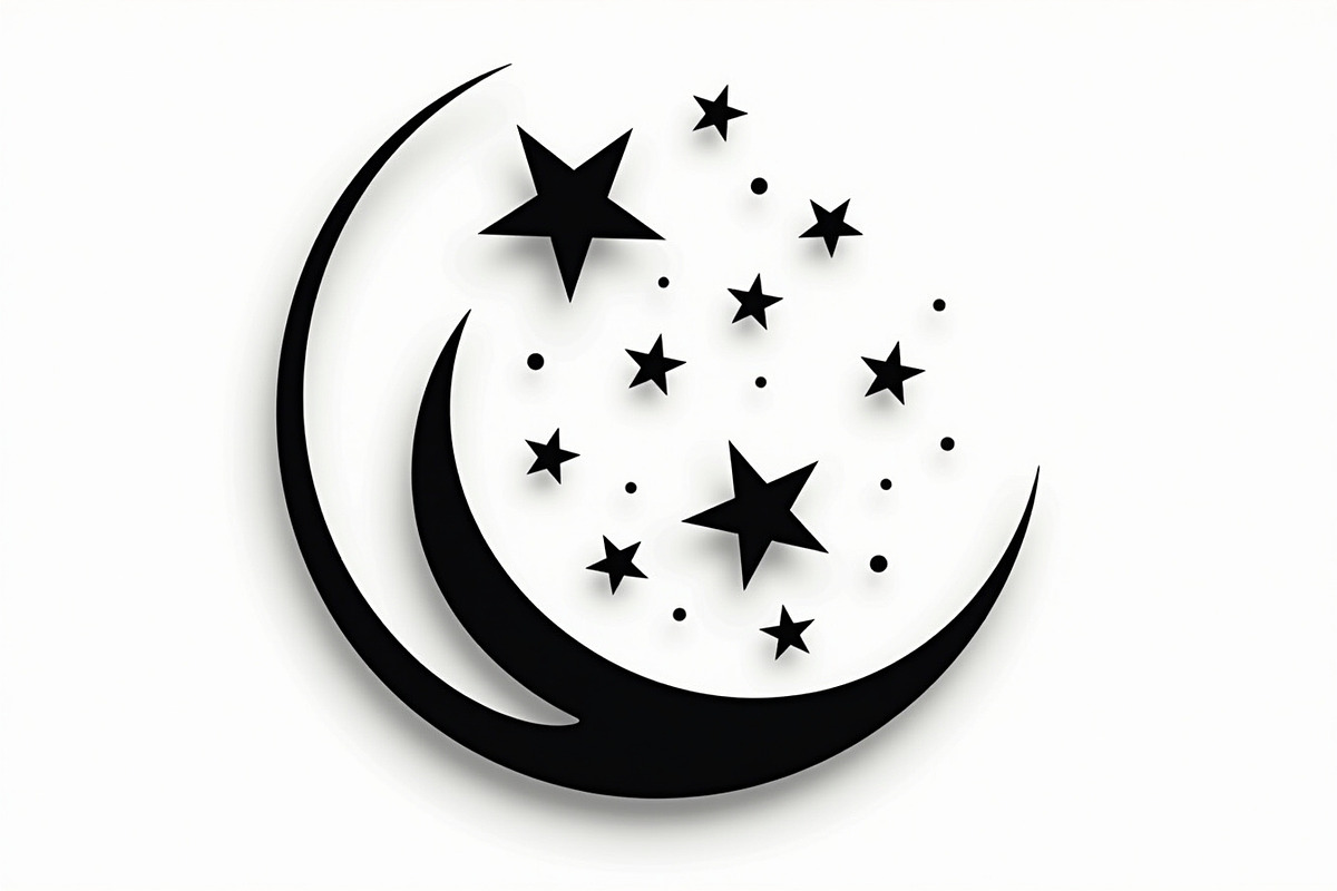 Crescent Moons and Star Silhouette, an Illustration by Amazin_art (Photo 22 of 31)