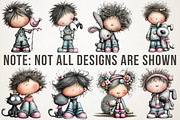Cute Whimsical People and Pets Bundl, an Illustration by RobertsArt (Thumbnail 3 of 7)