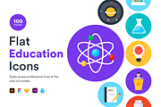 Flat Education Icons, a Duotone Icon by Brickclay (Thumbnail 1 of 6)