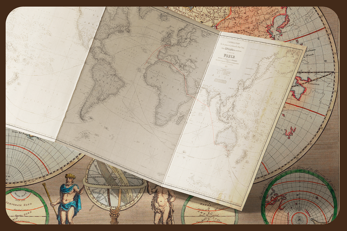 Vintage Maps of the World Bundle, a Background Graphic by Golden Vision Studio (Photo 2 of 8)