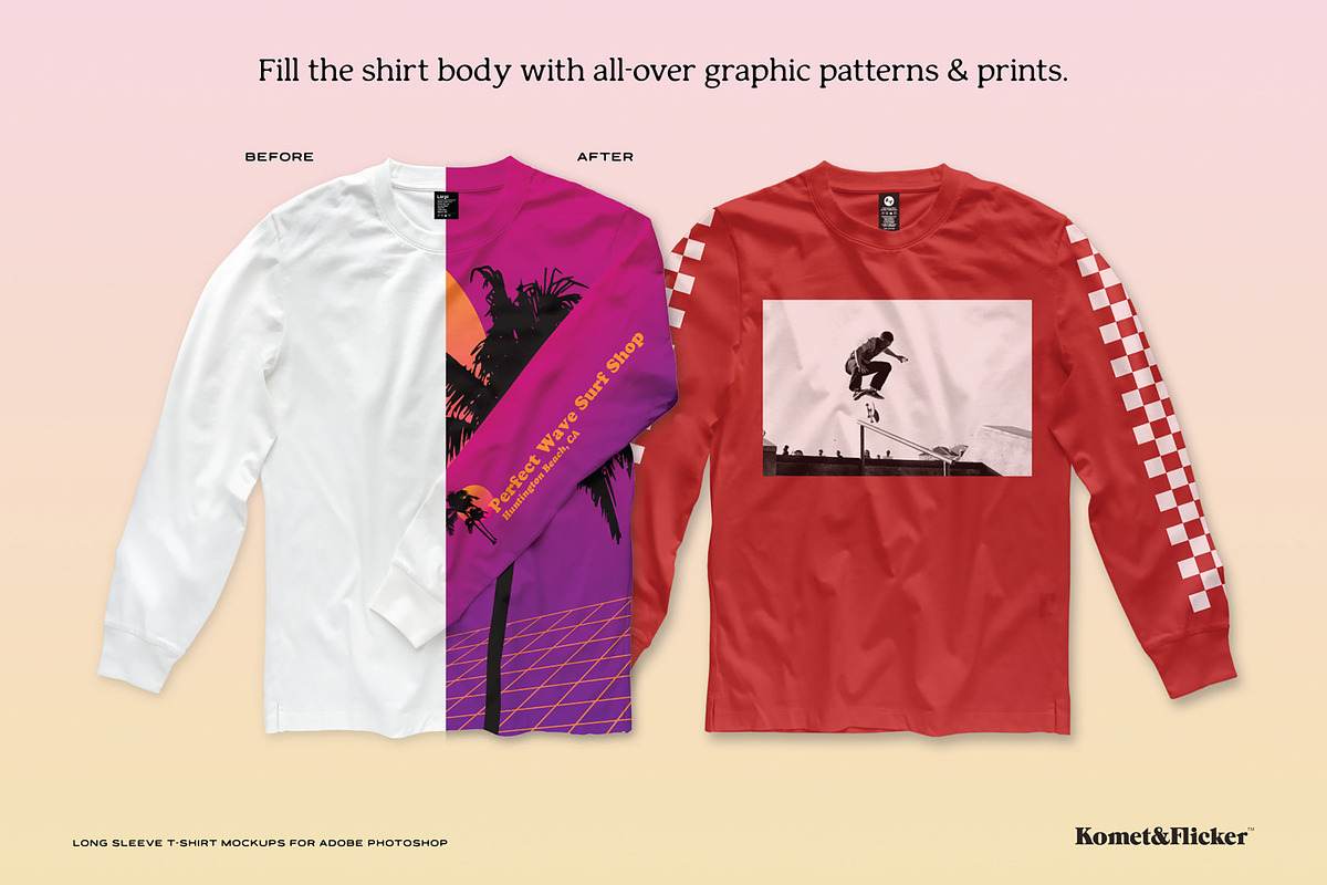 Long Sleeve T-shirt Mockups, a Shirt Mockup by Komet & Flicker (Photo 7 of 12)