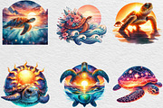 Sunset Sea Turtle Sublimation, an Illustration by Black Bird Studio (Thumbnail 6 of 6)