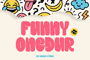 Funny Onedur - Groovy Font, a Sans Serif Font by QR Design Studio
