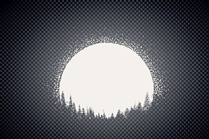 Forest On Moonrise Background