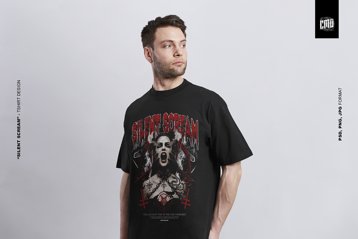 Silent Scream - T-Shirt Design, an Object Graphic by Cmd Project (Photo 4 of 9)