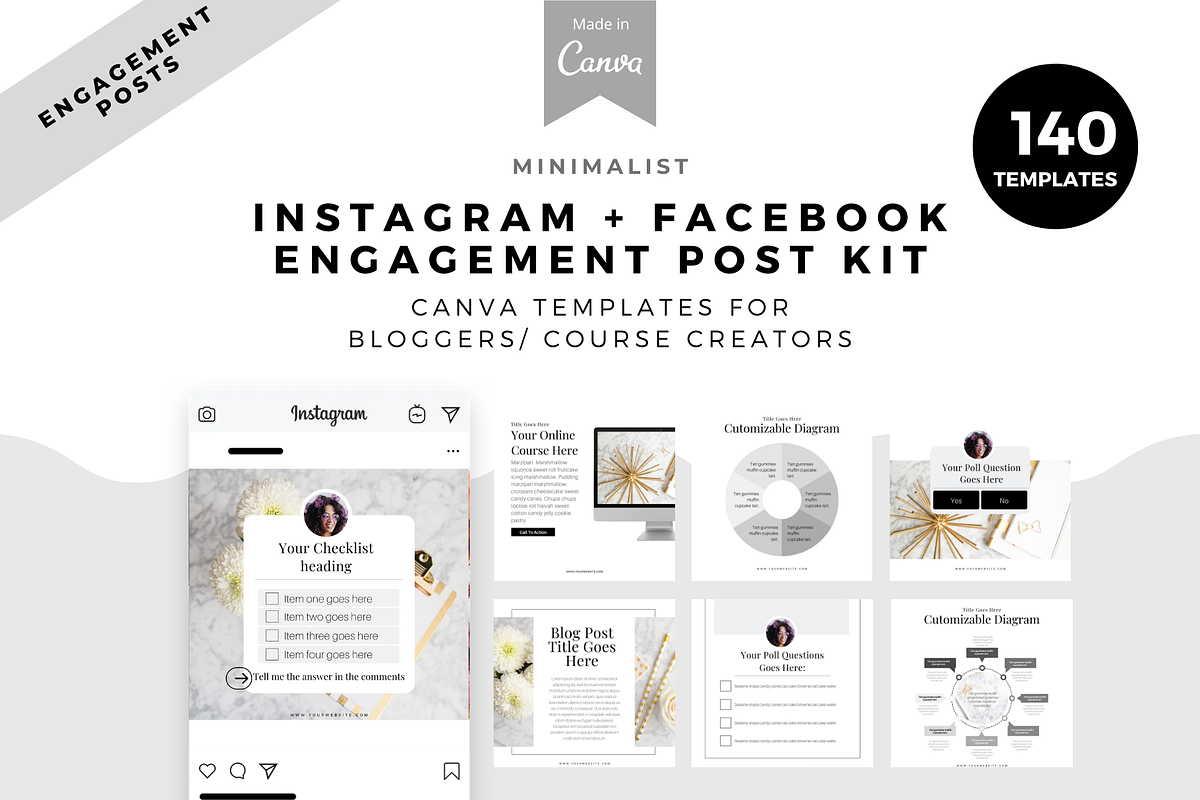 MINIMALIST Complete Template Set, a Marketing Template by The Blog Creative (Photo 6 of 10)