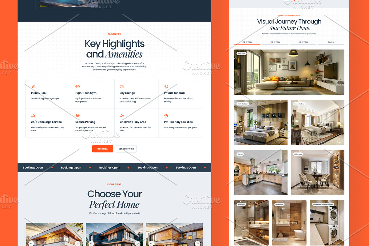Real Estate Website Landing Page, an UI Kit Template by Squares and Circles (Photo 4 of 6)