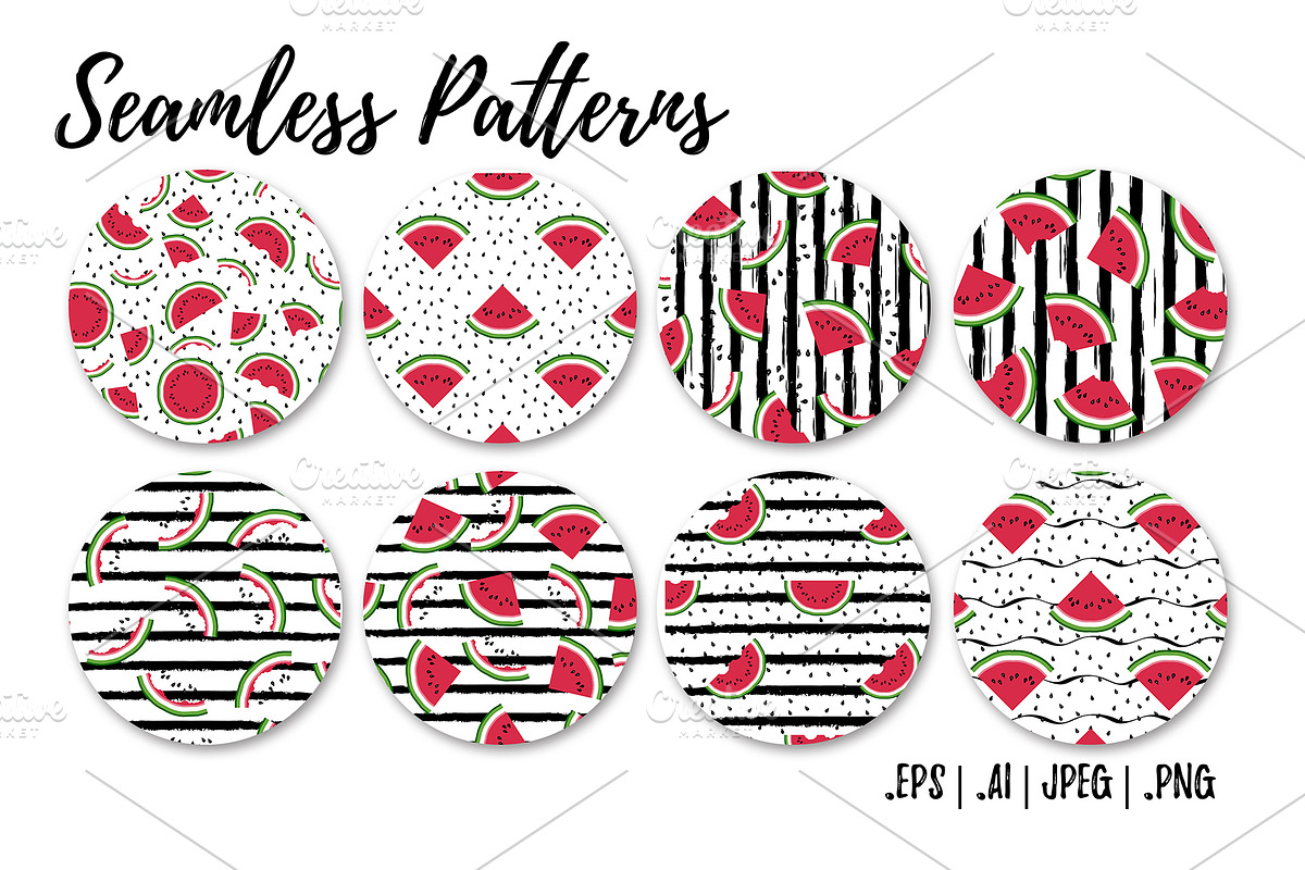 Watermelon patterns & more, a Background Graphic by NKTN graphics (Photo 7 of 7)