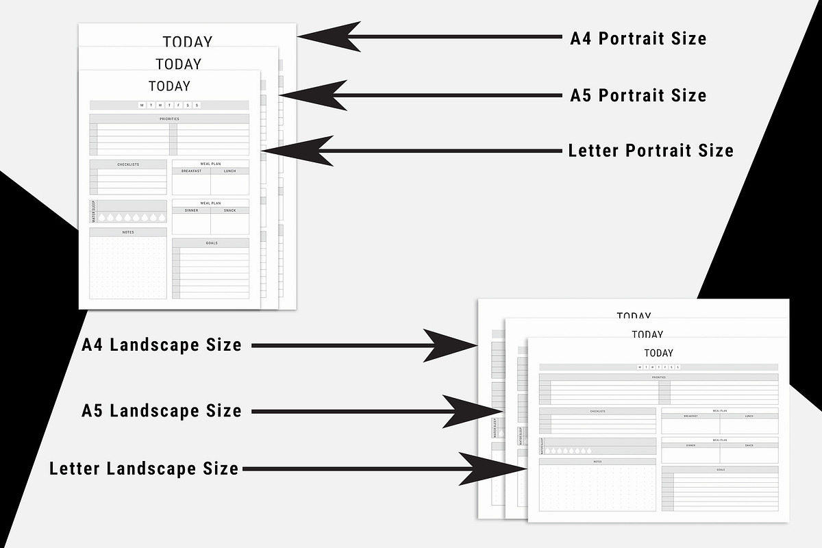 Portrait & Landscape Ultimate Plan, a Stationery Template by MNT-Creator (Photo 5 of 7)