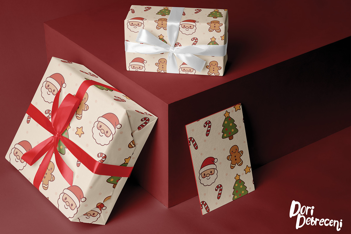 Kawaii Christmas Wrapping Paper, an Illustration by Dori Debreceni draws (Photo 4 of 6)