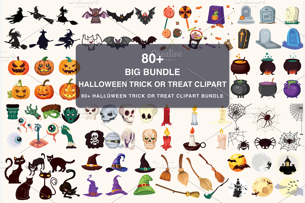 Halloween Trick or Treat Clipart, a Decorative Illustration by naem021 (Photo 2 of 16)