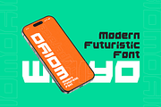 Woiyo - Modern Futuristic Font, a Sans Serif Font by Maenjari Std (Thumbnail 7 of 10)