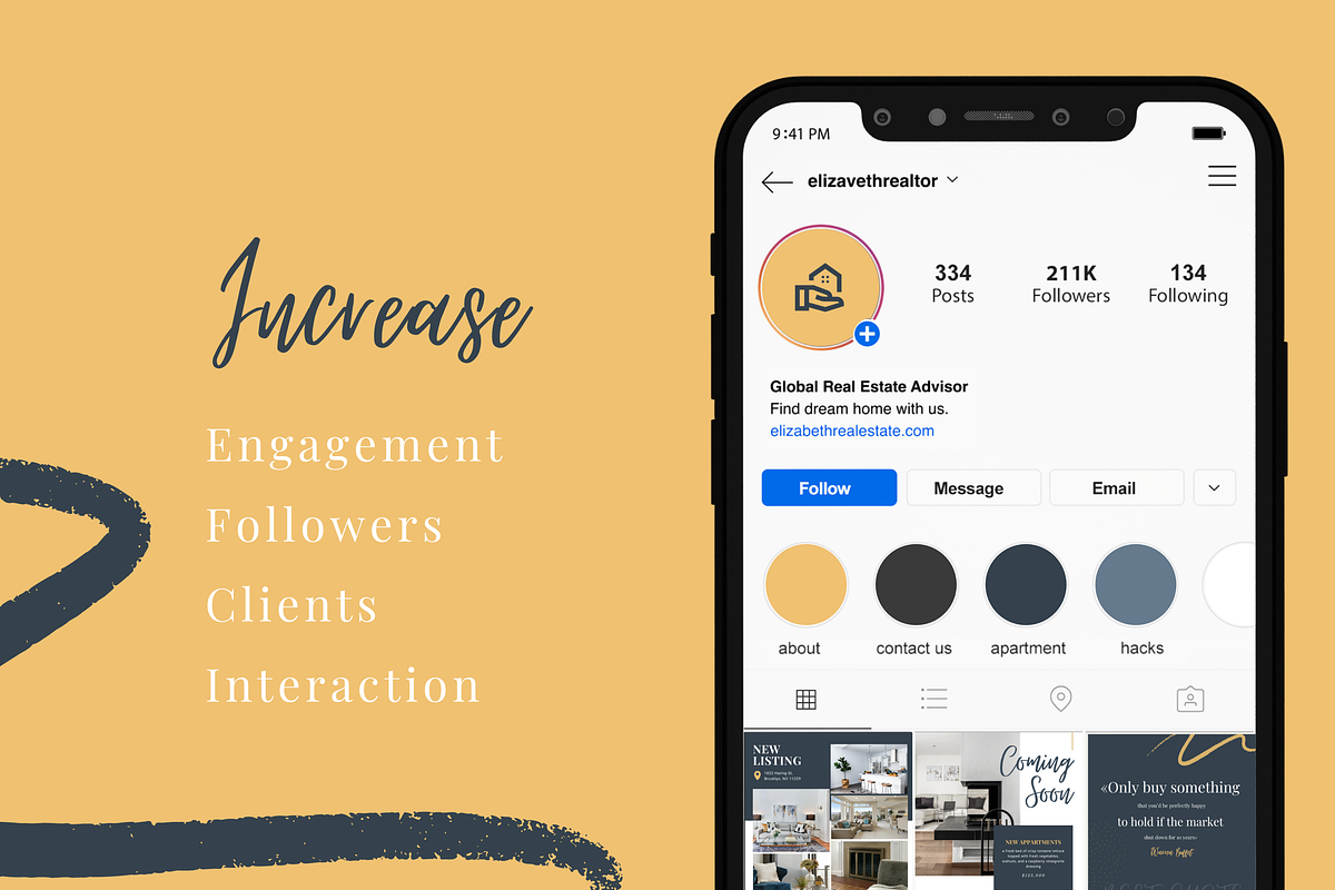 50 Canva Instagram Realtor Templates, a Social Media Template by Estatik Designs (Photo 2 of 11)