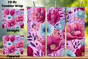 Floral 20 oz Skinny Tumbler Wrap, a Graphic by FloridPrintables (Thumbnail 1 of 3)