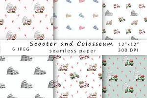 Seamless Paper. Scooter Vespa.