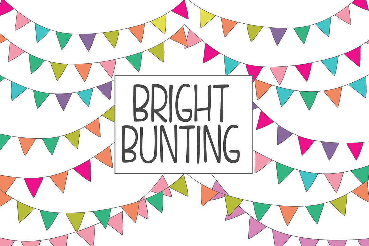 Colorful Bunting Clip Art, an Illustration by Hello Muse Design (Photo 1 of 5)