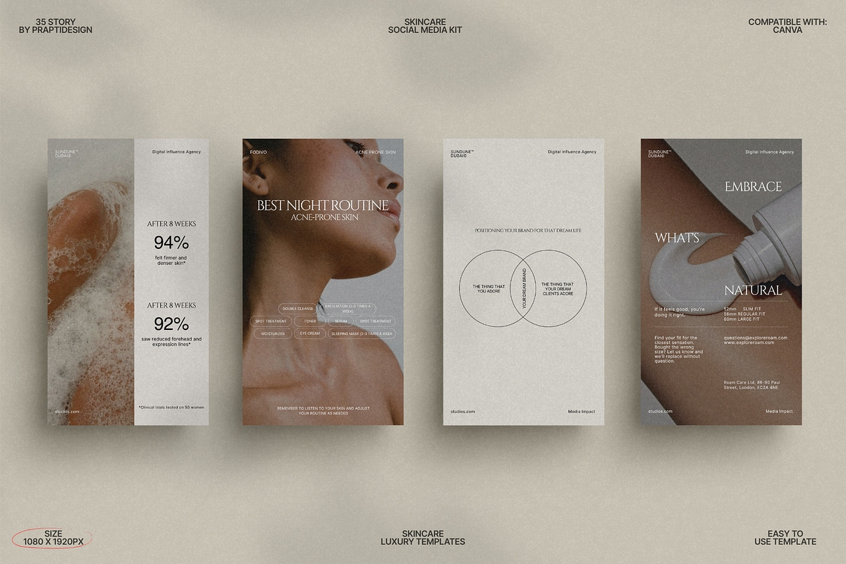Neutral Skincare Story Templates preview 7