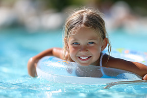 Smiling young girl enjoying a sunny, a Person Photo by MistyDay