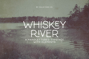 Whiskey River Monoline Typeface, a Font by Callie Rian & Co.