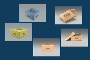 5 Photorealistic Logo On Box Mockups