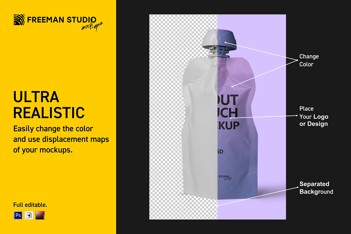 Spout Pouch Mockup, a Product Mockup by Freeman Studio (Photo 5 of 14)