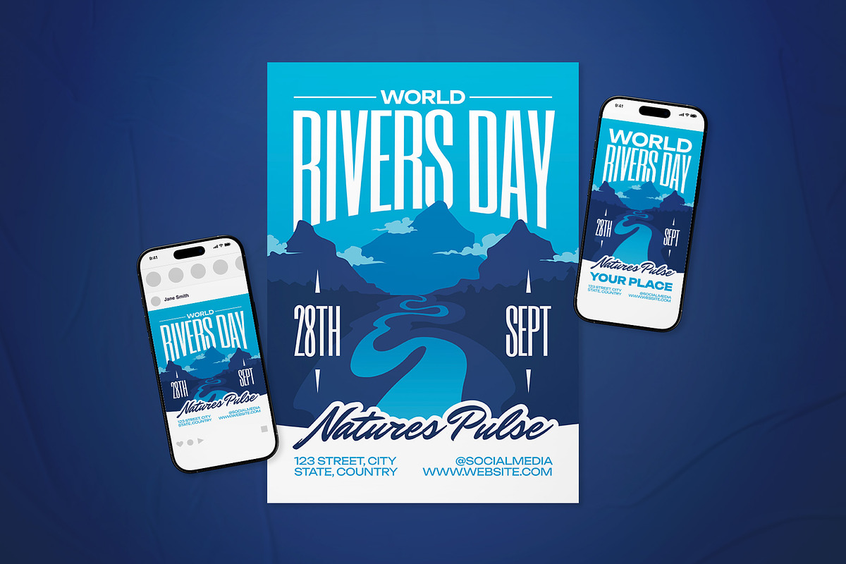 World Rivers Day Event Flyer Set, a Flyer Template by The Good Store (Photo 1 of 2)