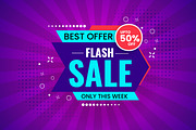 Flash sale promotional banner, a Social Media Template by Tanuart (Thumbnail 1 of 2)