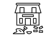 House Under Construction Line Icon, an Outline Icon by Pexelpy (Thumbnail 2 of 2)