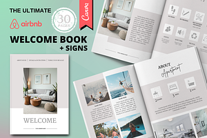 Airbnb Welcome book Template + Signs
