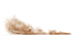 Dust sand cloud on a dusty road