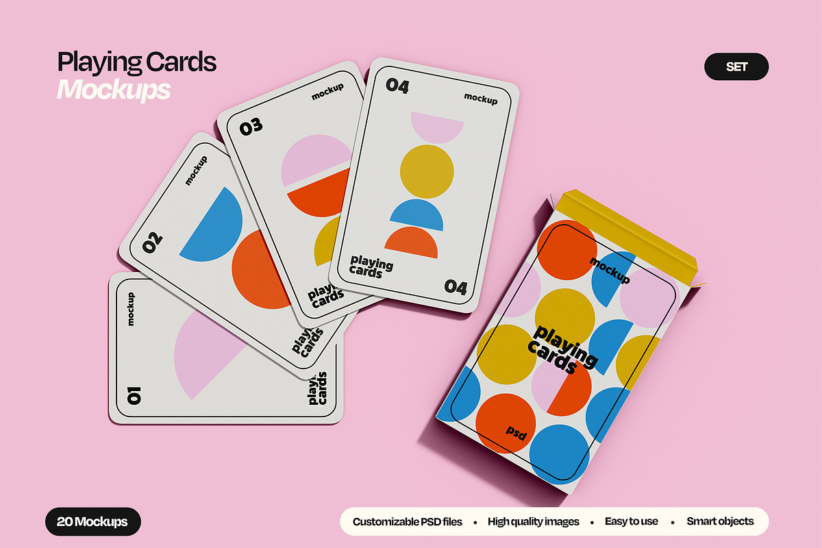 Playing Card Deck Mockup Set, a Packaging Mockup by Mego-studio (Photo 1 of 7)