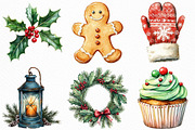 Cute Christmas watercolor clipart, an Illustration by Craft Nest (Thumbnail 4 of 6)