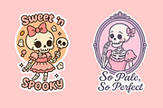 Coquette Skeletons Halloween SVG PNG, an Object Graphic by LaVika (Thumbnail 7 of 13)