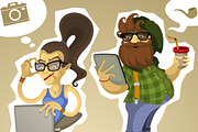 Hipsters Nerds Set, a Person Illustration by yuanden graphics (Thumbnail 3 of 3)