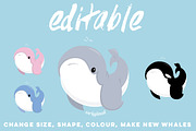 Hand-Drawn Whale Vector Cartoon, an Illustration by Rainy City Press (Thumbnail 2 of 3)