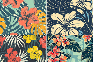 Vintage Hawaiian Block Print