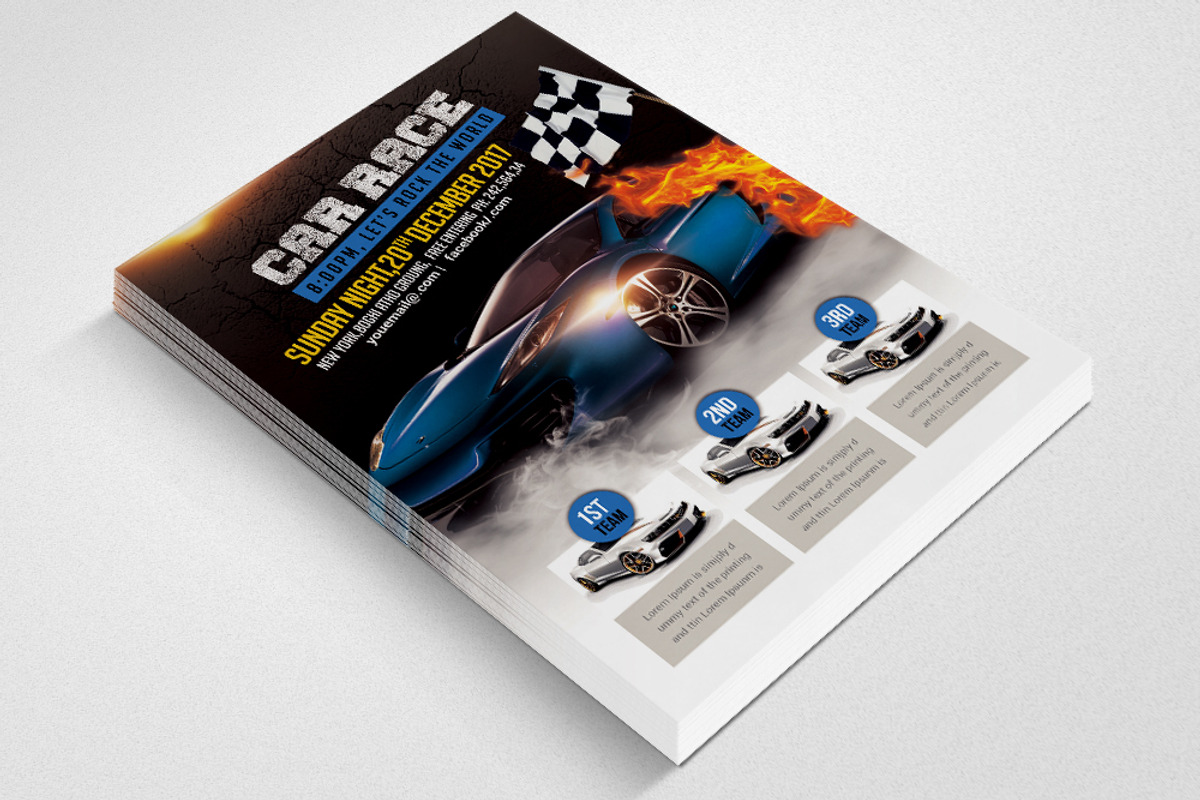 Car Racing Flyer Template, a Flyer Template by Design Up