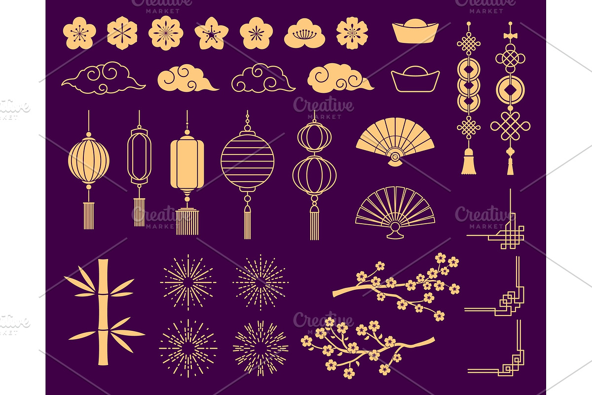 Asian New Year Chinese elements, a Seasonal Illustration by Seavector Studio (Photo 3 of 3)