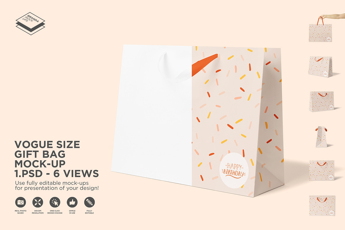 Vogue Size Gift Bag Mock-up, a Print Template by Branda Keeps (Photo 1 of 17)