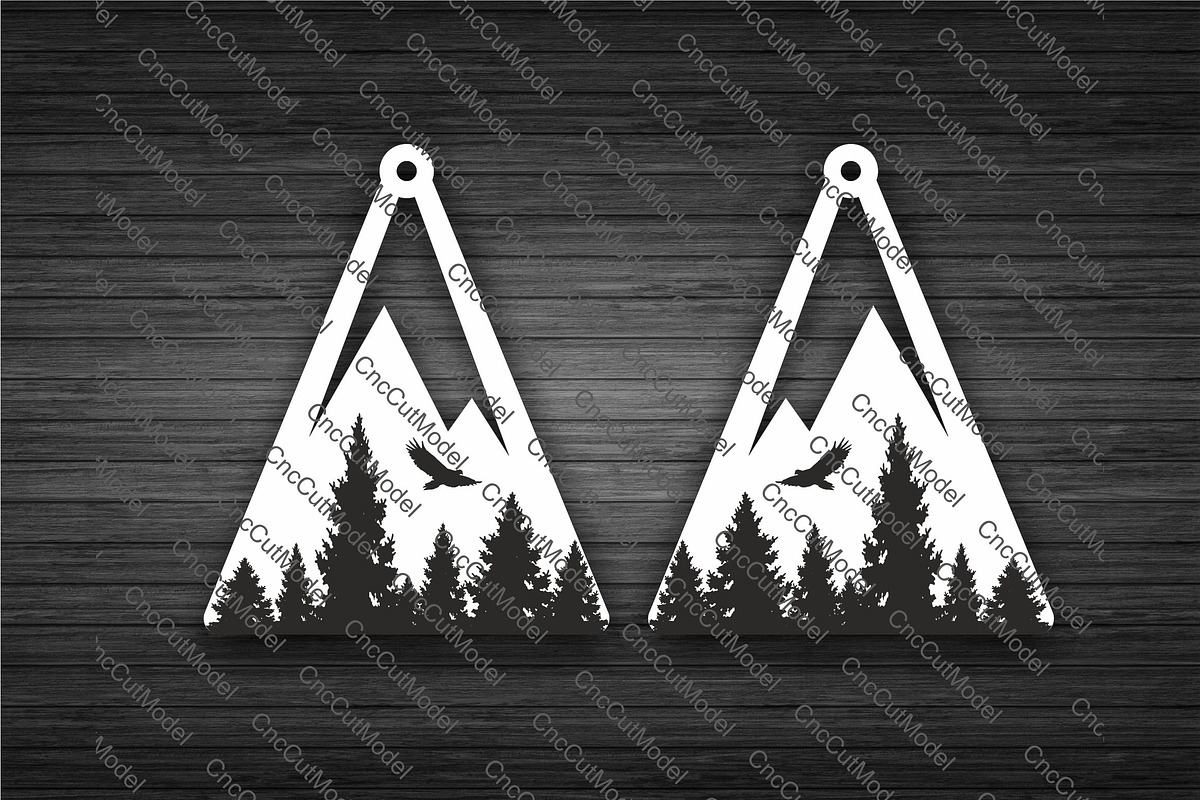Mountain landscape Svg Earrings, a Graphic by CncCutModel (Photo 3 of 4)