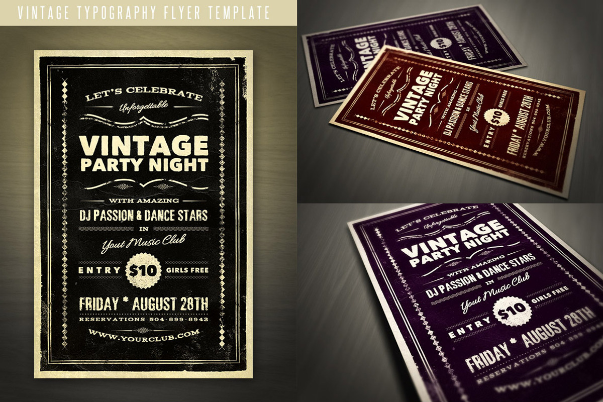 Vintage Typography Flyer, a Flyer Template by JumboDesign