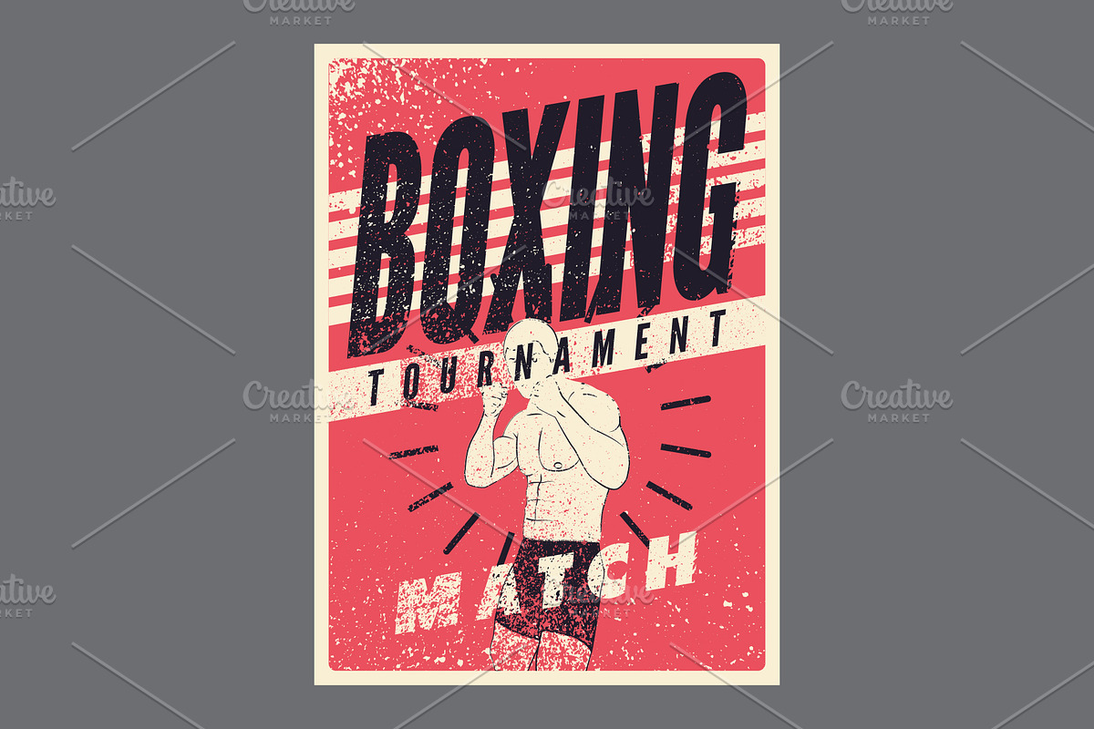 Boxing grunge vector poster set., a Sport Illustration by PoPaShop (Photo 8 of 8)